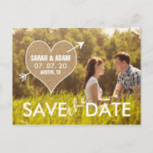 Burlap Heart | Rustiek Save the Date Aankondigingskaart (Voorkant)
