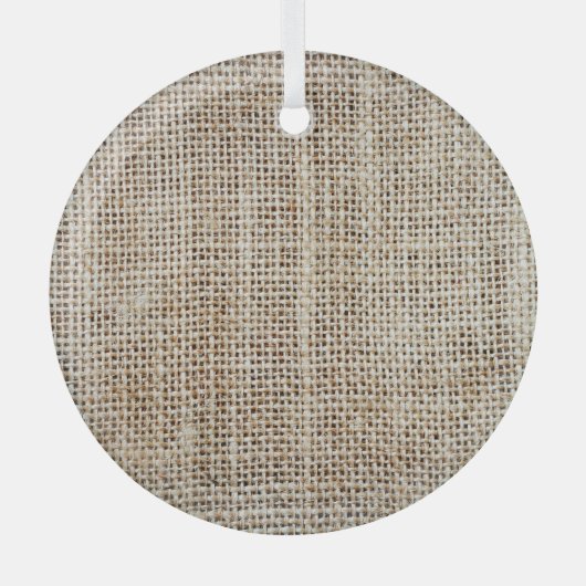 Burlap Hessiaanse achtergrond textuur Glas Ornament (Voorkant)
