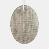 Burlap Hessiaanse achtergrond textuur Glas Ornament (Voorkant links)