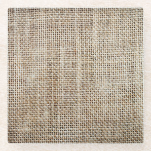 Burlap Hessiaanse achtergrond textuur Glazen Onderzetter