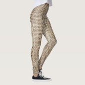 Burlap Hessiaanse achtergrond textuur Leggings (Rechts)