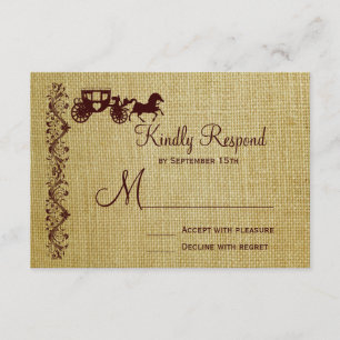 Burlap Horse et Cartes de Mariage RSVP