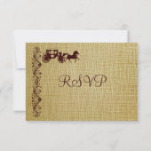 Burlap Horse et Cartes de Mariage RSVP (Dos)
