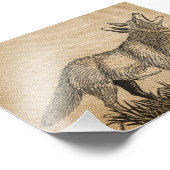 Burlap  Howling Wolf 7 x 5 inch Foto Afdruk (Hoek)