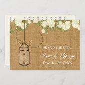 burlap Il a dit, Elle a dit la carte de jeu de dou (Devant / Derrière)