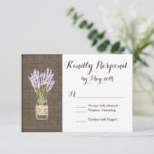 Burlap Imprimer Mason Jar Mariage rustique Cartes  (Debout devant)