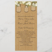 burlap ivoire rustique roses mason jars programmes (Devant)