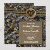 Burlap + Jacht Camo bruids douche uitnodigingen (Voorkant / Achterkant)