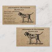 Burlap jachthond visitekaartje (Voorkant / Achterkant)