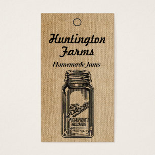 Burlap Jam en Jelly Prijs Label Visitekaartjes
