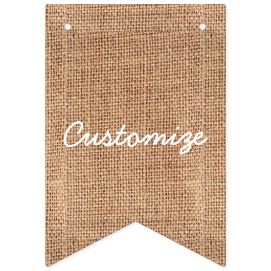 Burlap Jute Bunting Customize Vlaggetjes (Eerste vlag)