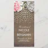 Burlap Kant Goud Confetti Rustieke Trouwprogramma' Programma (Voorkant)