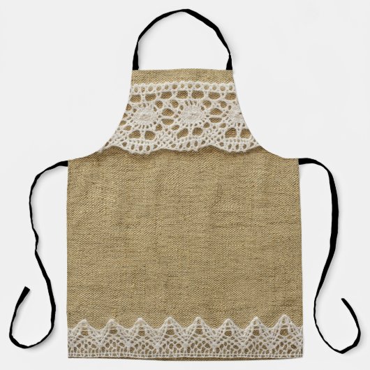 Burlap, kantstof textuur. schort (Voorkant)