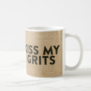 Burlap Kiss My Grits Koffiemok