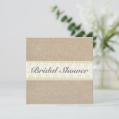 Burlap & Lace Bridal Shower Invitation Kaart (Staand voorkant)