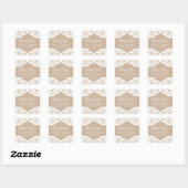 Burlap Lace Doily Bedankt Naam Stickers (Vel)