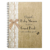 Burlap Lace en Raffia Afbeelding Rustic Guest Book Notitieboek (Voorkant)