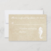Burlap Lace en Zee Shell Wedding RSVP (Achterkant)