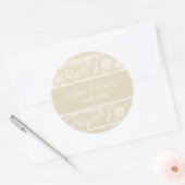 Burlap Lace en Zee Shell Wedding Sticker (Envelop)
