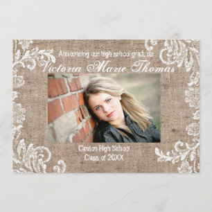 Burlap & Lace - Faire-part de diplôme