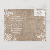 Burlap & Lace - Faire-part de diplôme carte postal (Dos)