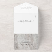 Burlap Lace Flower String Lights Wood Weddenschap  All In One Uitnodiging (Buitenkant)