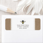 Burlap & Lace Geïnspireerd Honing Bee Adreslabel Etiket (Insitu)