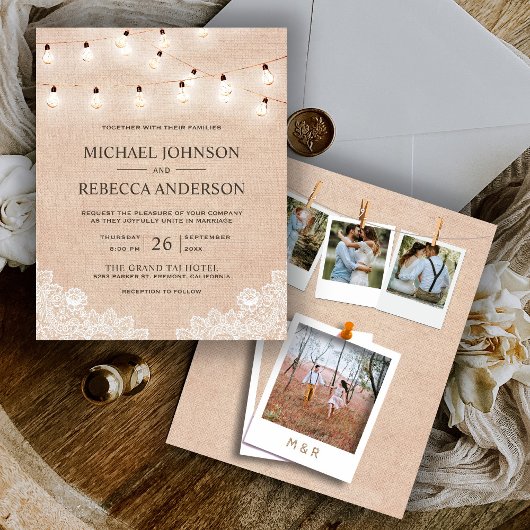 Burlap Lace Lights Fotobudget Weddenschap
