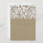 Burlap Lace Mason Jar Mariage Invitations (Dos)