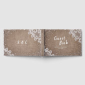 Burlap Lace Silglitter Rustic country Wedding Gastenboek (Volledig)