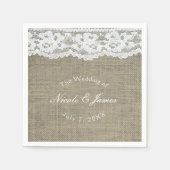 Burlap & Lace Simple Rustic Elegant Wedding Custom Servetten (Voorkant)