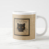 Burlap Le Chat Noir frans zwarte kat Extra Grote Mok (Rechts)