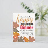 Burlap Leaf, Dîner Bon thanksgiving Invitation (Debout devant)