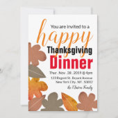 Burlap Leaf, Happy Thanksgiving Dinner Kaart (Voorkant)