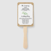 Burlap Leaves Wreath Fall Trouwprogramma Fan Handwaaier (Achterkant)