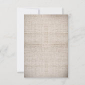 burlap lichten rustieke elegante bruiloft RSVP kaa (Achterkant)