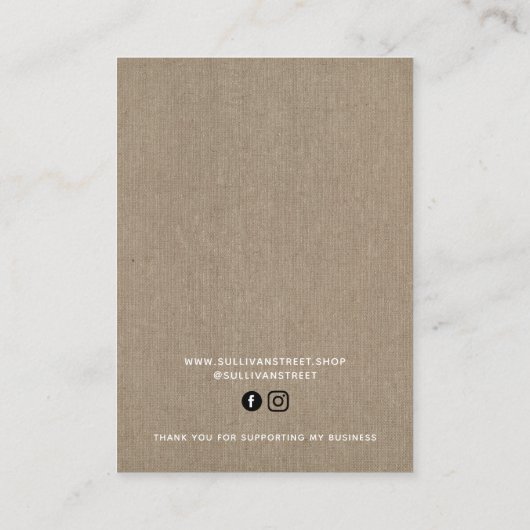 Burlap Lights Collier Boucles d'oreilles Carte d'a (Dos)