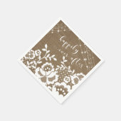 Burlap Lights & White Lace nog lang en gelukkig Servet (Hoek)