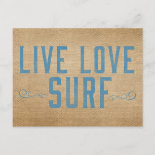 Burlap Live Love Surf Briefkaart
