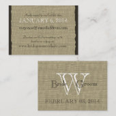 Burlap Look Insert card Informatiekaartje (Voorkant / Achterkant)