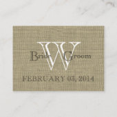 Burlap Look Insert card Informatiekaartje (Achterkant)