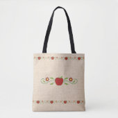Burlap look met  Apples-leraren Draagtas (Voorkant)