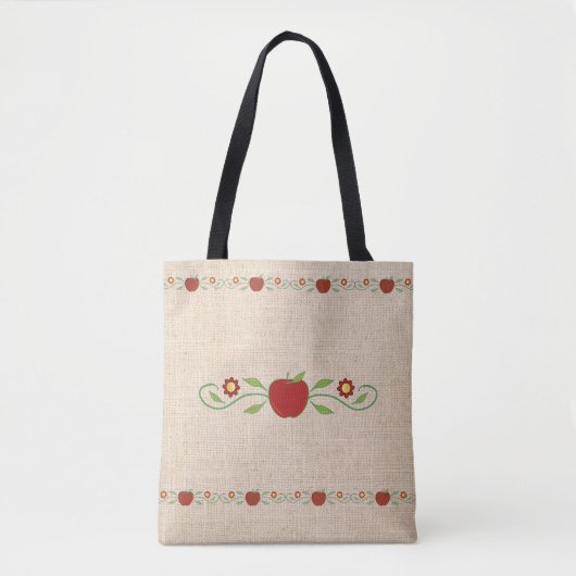 Burlap look met  Apples-leraren Draagtas (Voorkant)