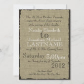 Burlap Look Rustic Wedding Kaart (Voorkant)