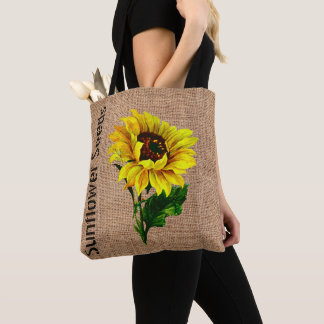 Burlap Look Sac fourre-tout tournesol