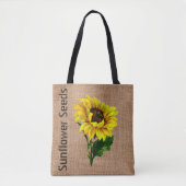 Burlap look Sunflower Canvas tas (Voorkant)