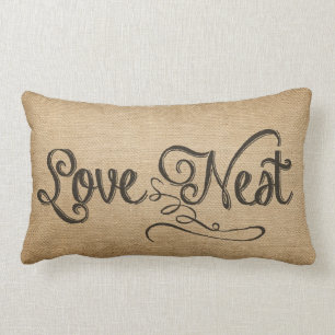 Burlap  Love Nest Kussen
