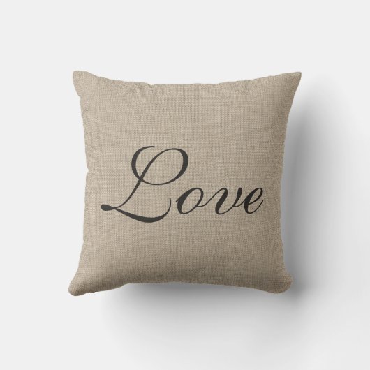 Burlap Love Toujours Coussin (Verso)