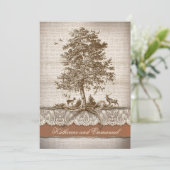 Burlap Love Tree Rustic Country Wedding Uitnodigen Kaart (Staand voorkant)