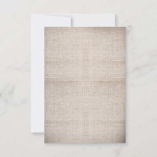 burlap lumières rustique élégant mariage cartes RS (Dos)
